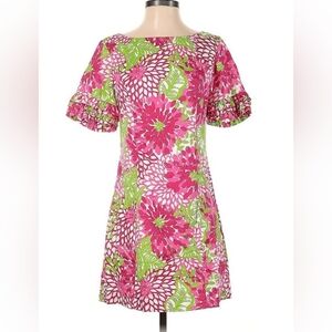 Lily Pulitzer Jubilee White Zinnia Pink & Green Women's Fiesta Shift Dress